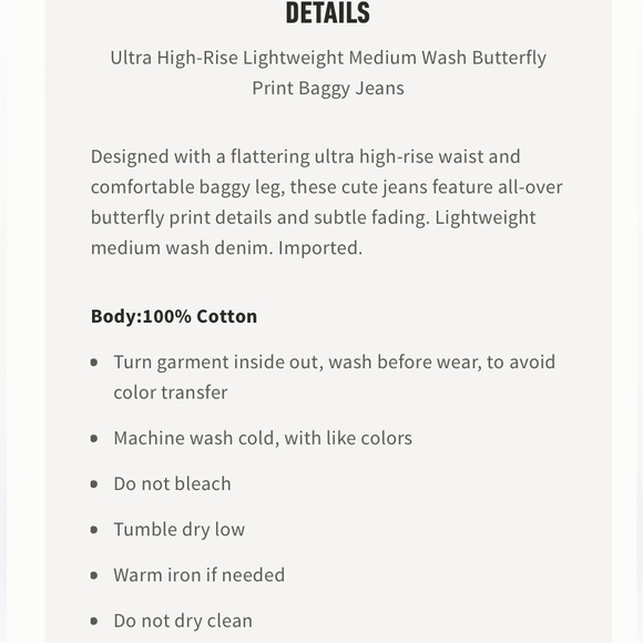 Hollister Ultra High Rise Butterfly Print Baggy Jeans - Picture 8 of 8